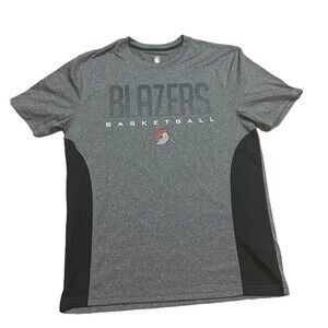 Portland Trail Blazers T-Shirt Size Large L NBA Gray Black basketball UNK